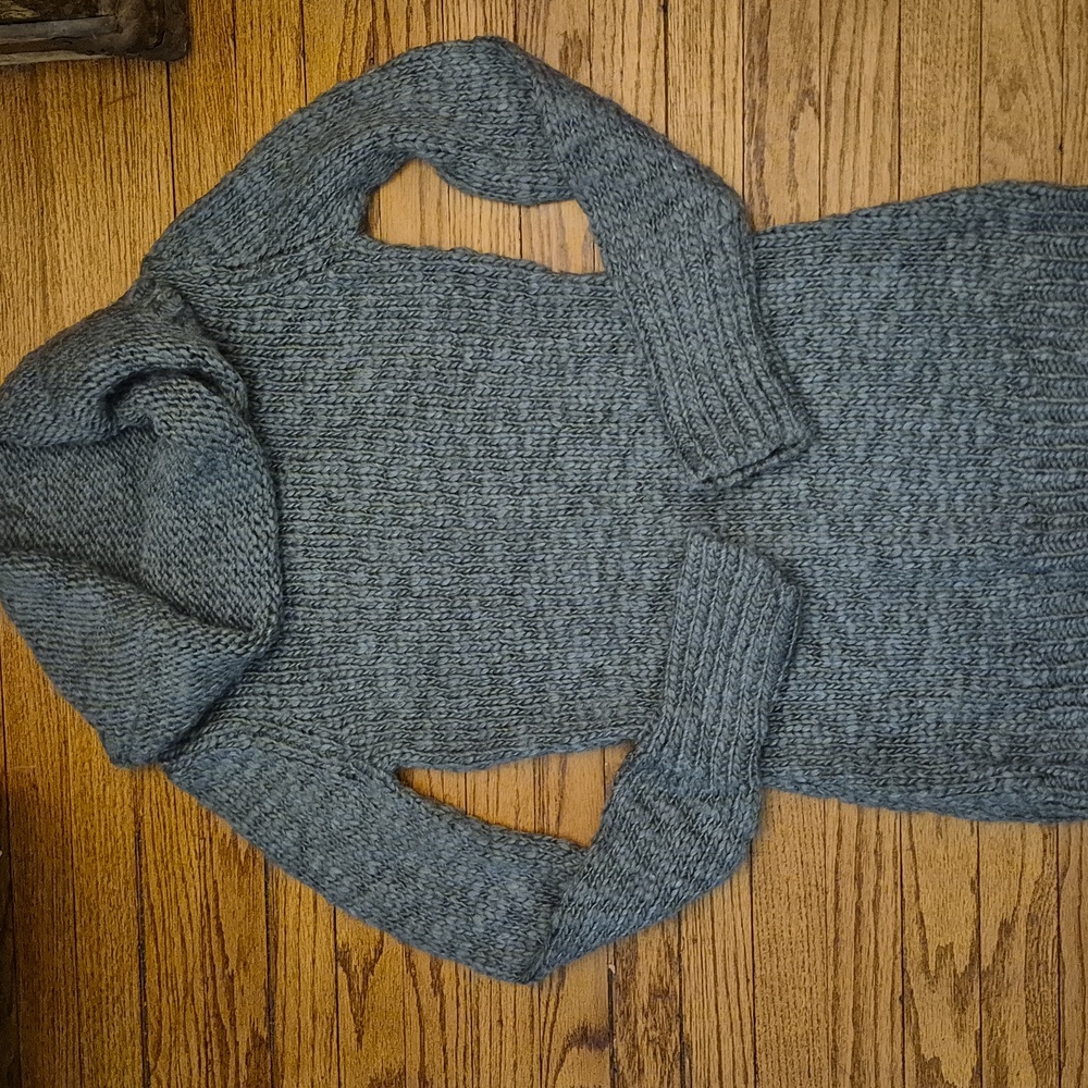 Kenji knit sweater dress long sleeved overnight turtleneck wool blend stretchy